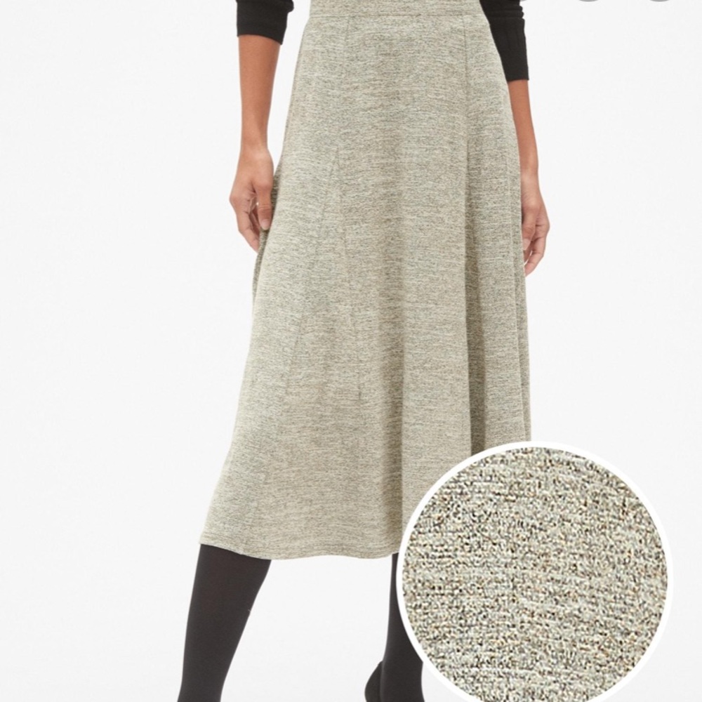 Gap | Softspun Metallic Midi Circle Skirt | Size Small